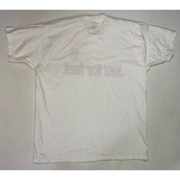 VINTAGE Just For Feet Promo Graphic T-shirt Men XL White Short Sleeve - Picture 3 of 5